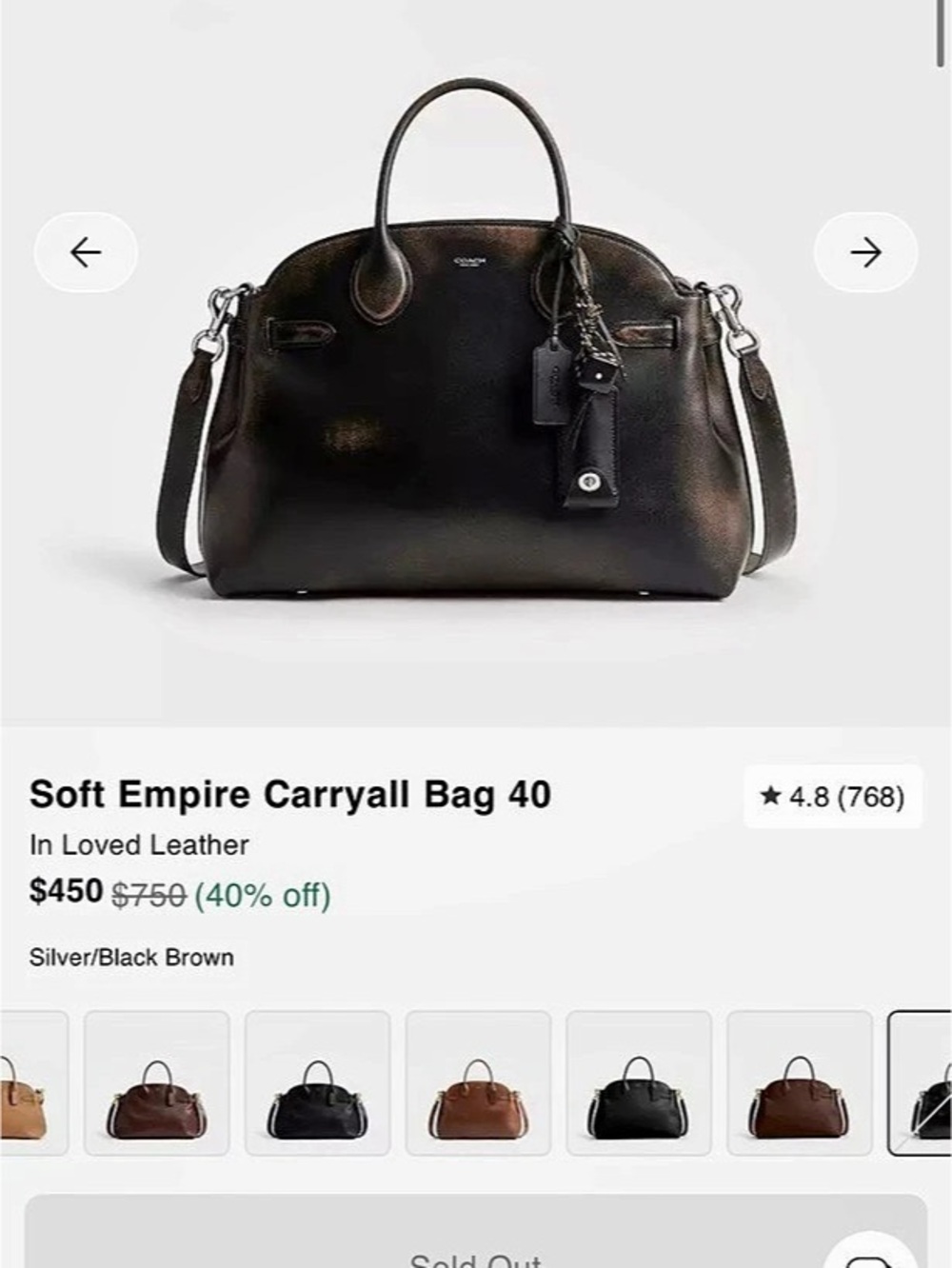 ISO (not for sale/do not buy)Coach Outlet Soft Empire Carryall Bag 40 Black Leat